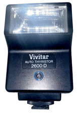 Vintage Vivitar Auto Thyristor 2600 D Shoe Mount Camera Flash CB1 TESTED Working