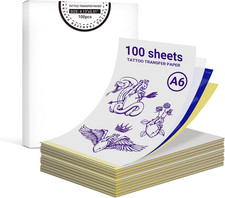 100 Sheets Tattoo Transfer Stencil Paper, A6, 4-Layer