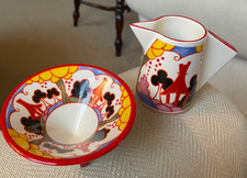 WEDGWOOD CLARICE CLIFF COLLECTION CONICAL SUGAR BOWL & MILK JUG SUMMERHOUSE