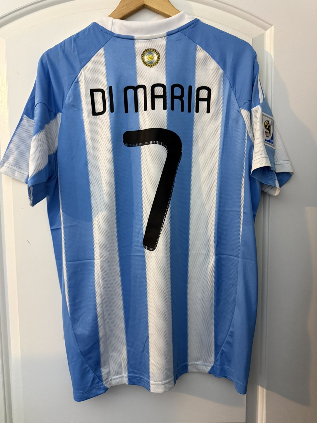 Argentina 2010 World Cup Home Jersey Ángel Di María 7 Size XL