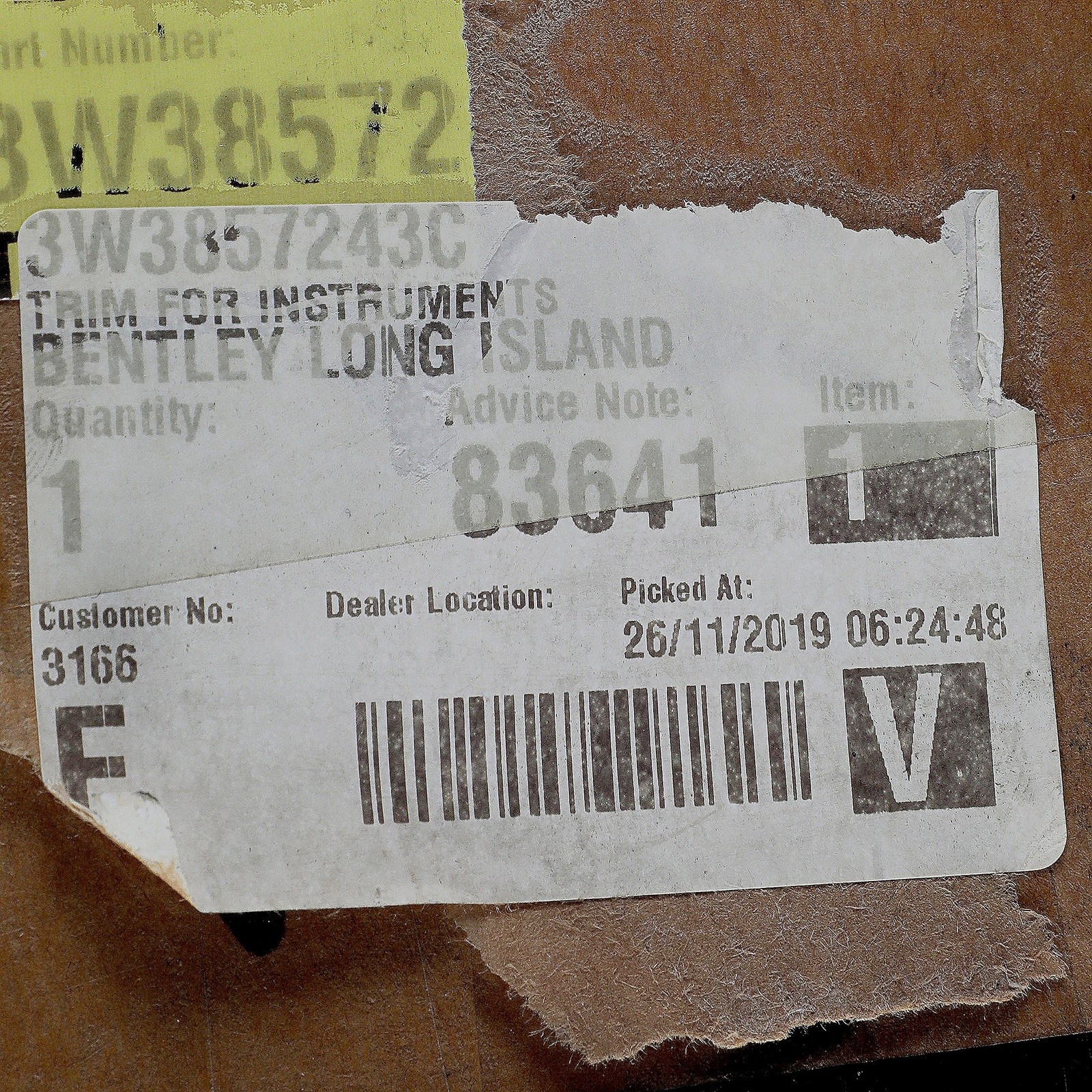GENUINE BENTLEY Continental 2011-18 Wood Veneer Dashboard Trim Panel 3W3857243C