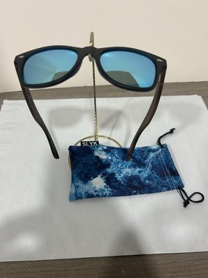 SLYK The Original Wood Sunglasses Blue Polarized Lens