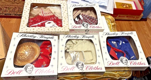 OLD 12”  IDEAL SHIRLEY TEMPLE OUTFITS  DOLL LOT 9540 9564 9560 9542 9547 W BOXES