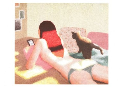 Saho Wajimaya - Straight Out Of The Bath - A3 Art Print