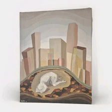 Vintage 1960s Original Painting/Artwork On Canvas Signed by Artist