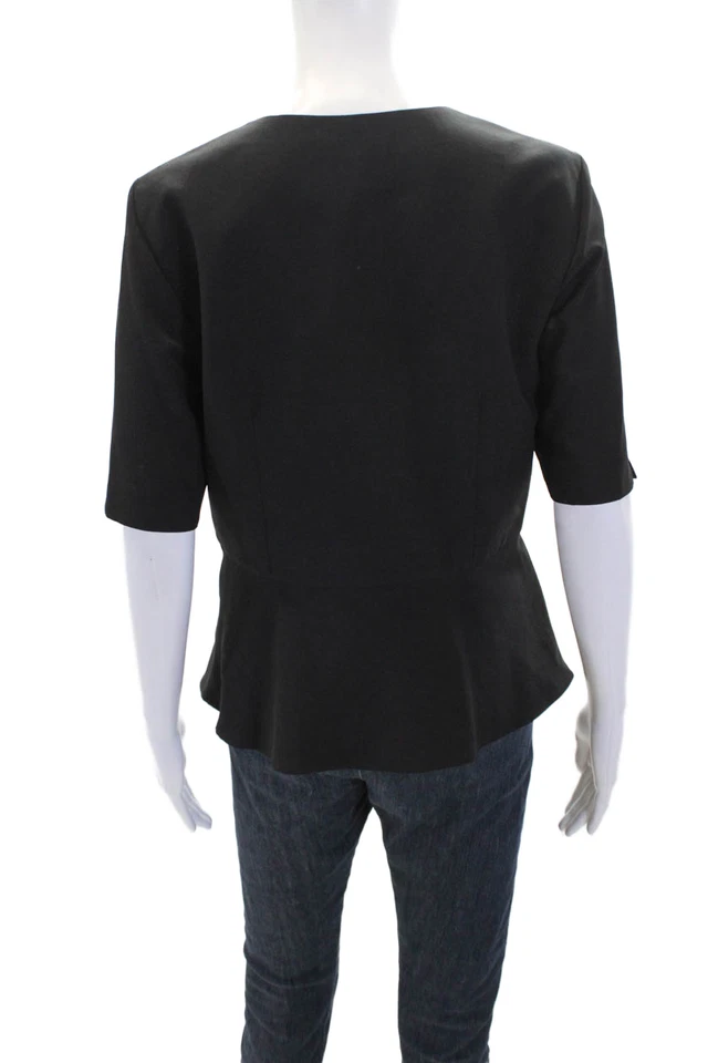 Blusa Donna Degnan Mujer Detalle Escote Cremallera Manga Corta Negra Talla 8 Foto 3 de 4