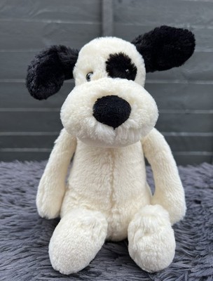 JELLYCAT LONDON MEDIUM SCHÜCHTERNER PATCH SCHWARZ & WEISS HUND WEICHES SAMMLERSTÜCK SPIELZEUG 10''