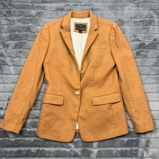 J.Crew Regent Blazer Womens 0 Camel Brown Wool Blend Single Button Jacket 10144