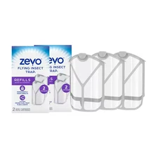 Zevo Flying Insect Trap (4 refill Cartridges only) Featuring Blue UV Light