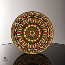 Vintage Emaille Messing Wandteller Mandala Orientalisch Bunt Cloisonne Deko