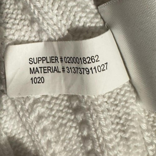 POLO RALPH LAUREN White Cable Knit Cardigan Sweater with Peplum in Size 16 - Picture 7 of 8