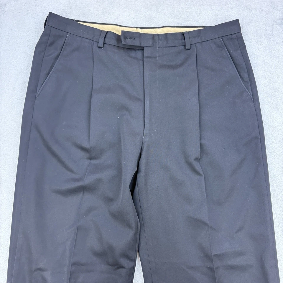 Pantalones de vestir Giorgio Armani para hombre 36x30 negros mani plisados de lujo Italia Foto 2 de 4
