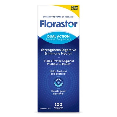 Florastor Probiotics for Digestive and Immune 100 Count (Pack of 1), No Color