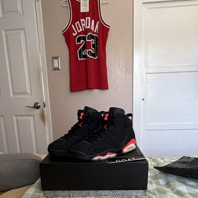 Jordan Air Jordan 6 Retro Infrared Black/Red Nubuck Sneakers 384664-060