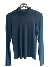 Carlisle Medium Undersized Charcoal Gray w / Black Sleeves Silk Blend Sweater