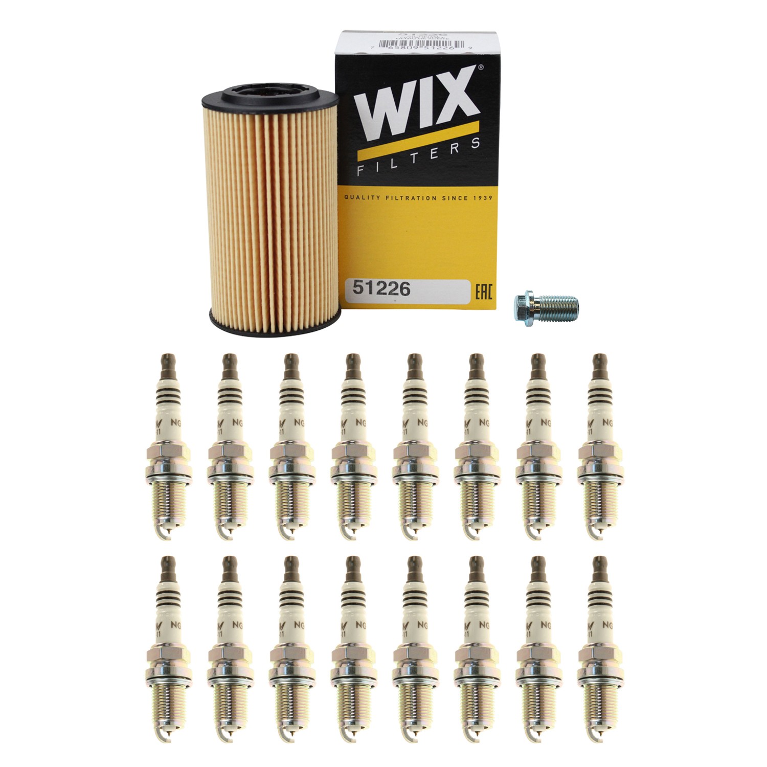 Wix Engine Oil Filter  NGK 16 Iridium IX Spark Plugs kit for C209 CLK55 AMG V8