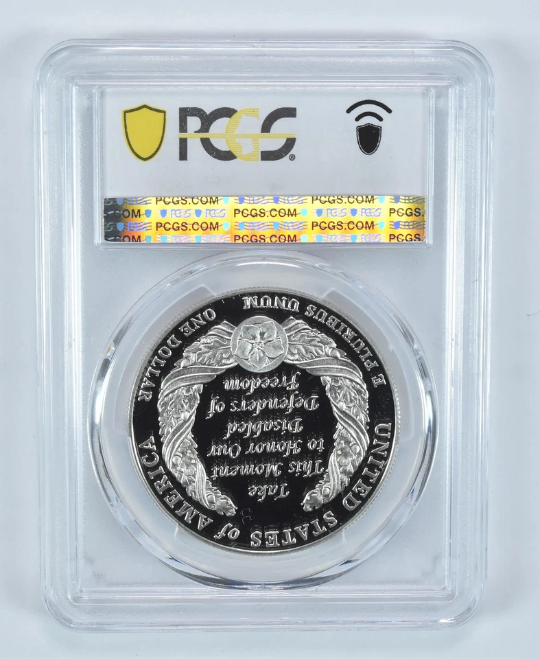 2010-W Disabled Veterans Commemorative Dollar PR69 DCAM PCGS Blue Label *5760 - Image 2 of 4