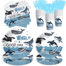 Whale Party Decorations Tableware for Birthday Baby Shower - Under The Sea Th...