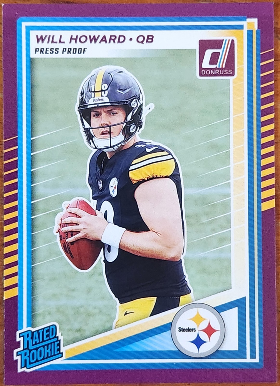 2025 Panini Donruss - Rated Rookie Will Howard #309 Purple Press Proof (RC)