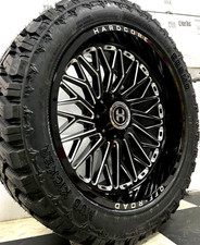 4 New 20x10 Hardcore Hc103 Wheels Tires -19 Black Milled 8x170 Ford F250 F350