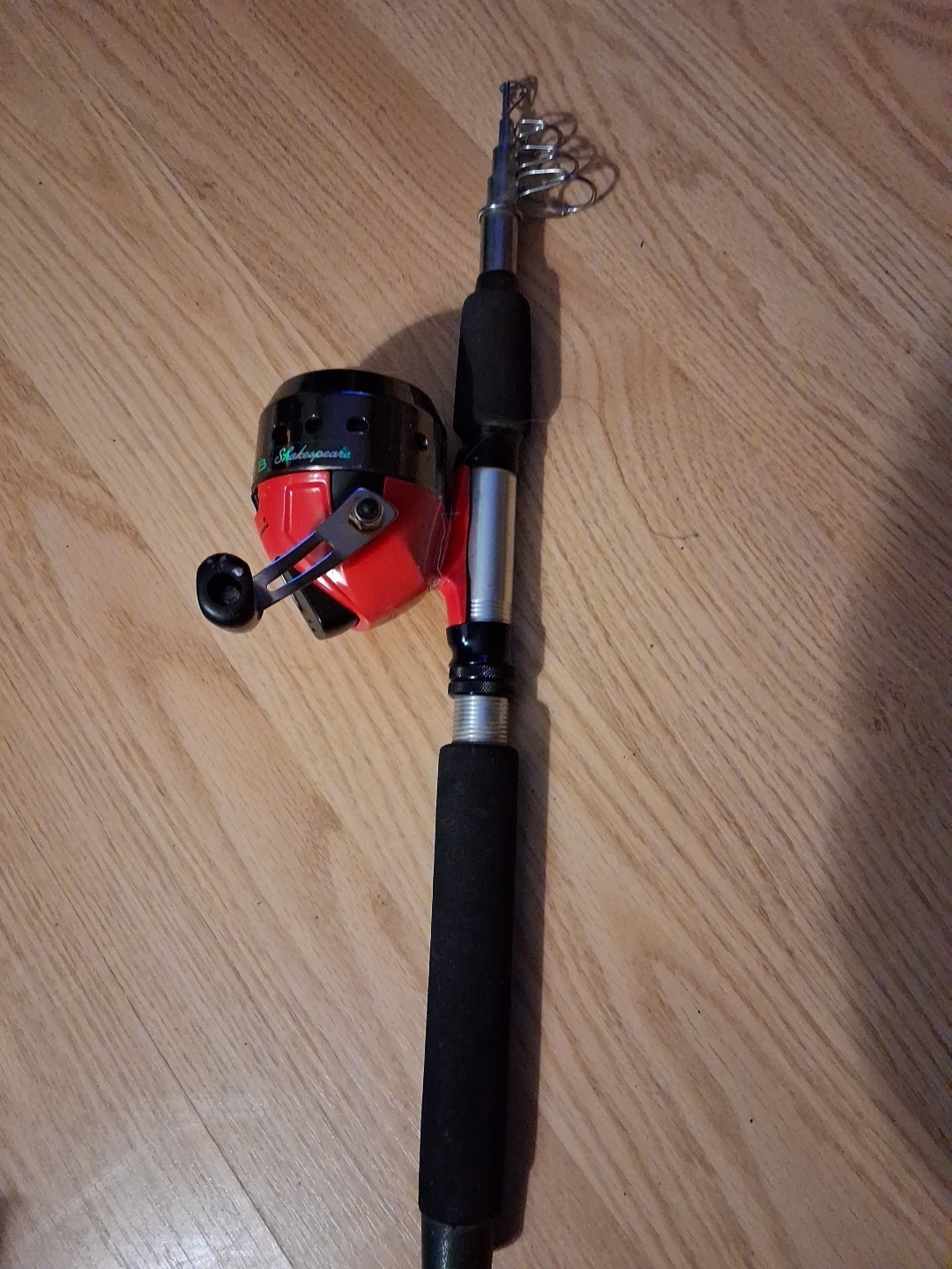 David Craft K-312 Retractable Camp Telescoping Fishing Pole Shakespeare Reel  
