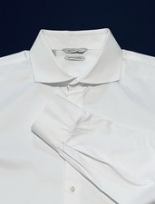 SUITSUPPLY Mens 18-48 2XL Extra Slim Fit Dress Shirt-Tessitura Monte-White