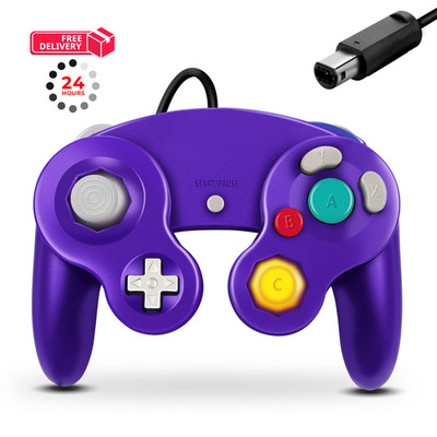 FIOTOK Gamecube Controller,Wired Controller for Wii & (Purple) Purple