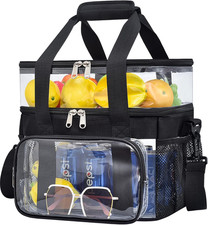 Clear Lunch Bag - Large Clear Lunch Bag for Work Double-Deck Reusable Lunch Bag