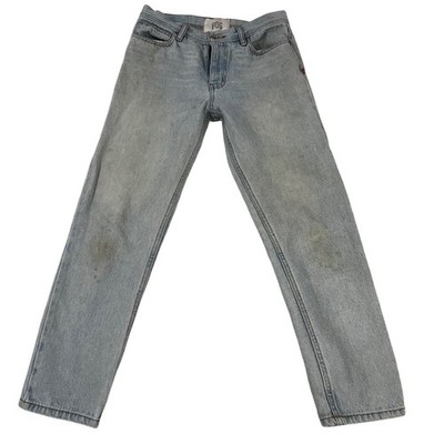 Distressed Blue Collar BDG Dad Slim Tapered Leg Light Wash Jeans Mens 30x32