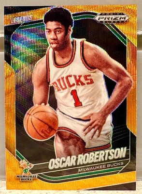 JERSEY NUMBER MATCH! 2024 Panini Prizm Black Oscar Robertson Orange 1/60! BUCKS!