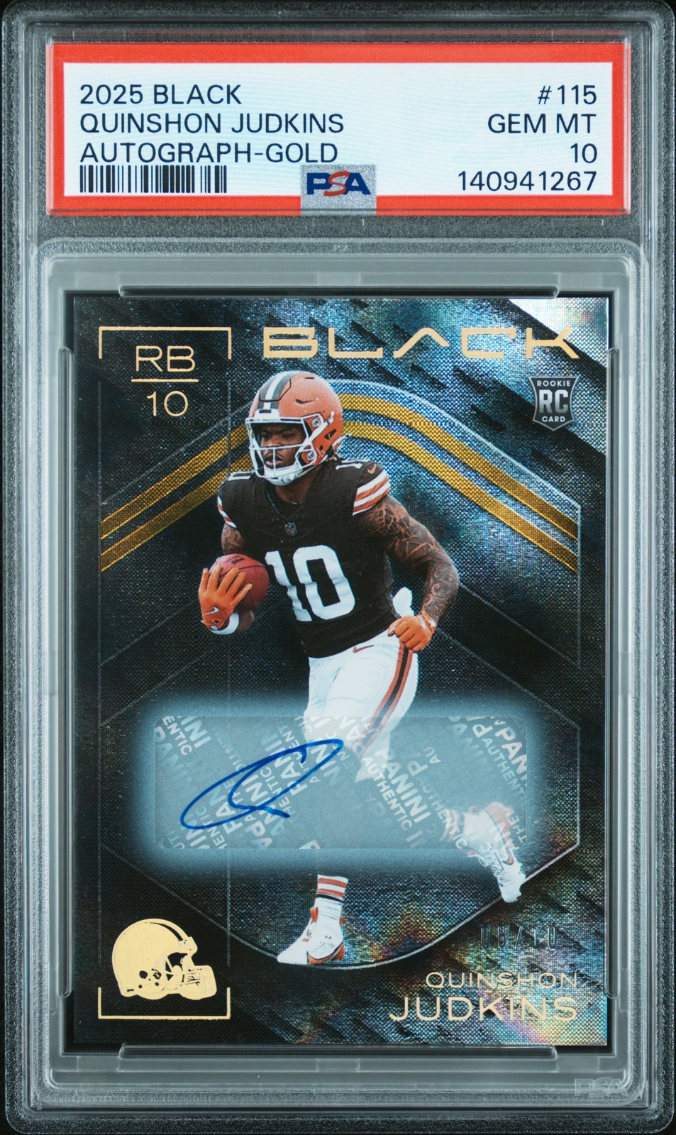 Quinshon Judkins Panini Black #115 Autograph-Gold
