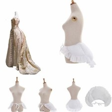 Women s Victorian Crinoline Hoop Bustle Cage Pannier White Petticoat Slip