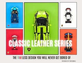 Classic Leather Wall Mount Display for LEGO&reg; Technic&trade; Mclaren Orange