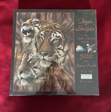 New Sealed SunsOut Tiger Stripes Stephen Michael Gardner 500 Pc Puzzle 2011 USA