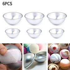 Bath Bomb Molds 6x Aluminum Half Ball Cake Moulds for Various Cake Making