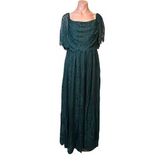 Baltic Born Caroline Lace Maxi Dress XL Emerald Off the Shoulder Cottagecore