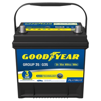 Goodyear Group 35 12V 55 AH, 100RC, 650 CCA Platinum AGM Automotive Battery