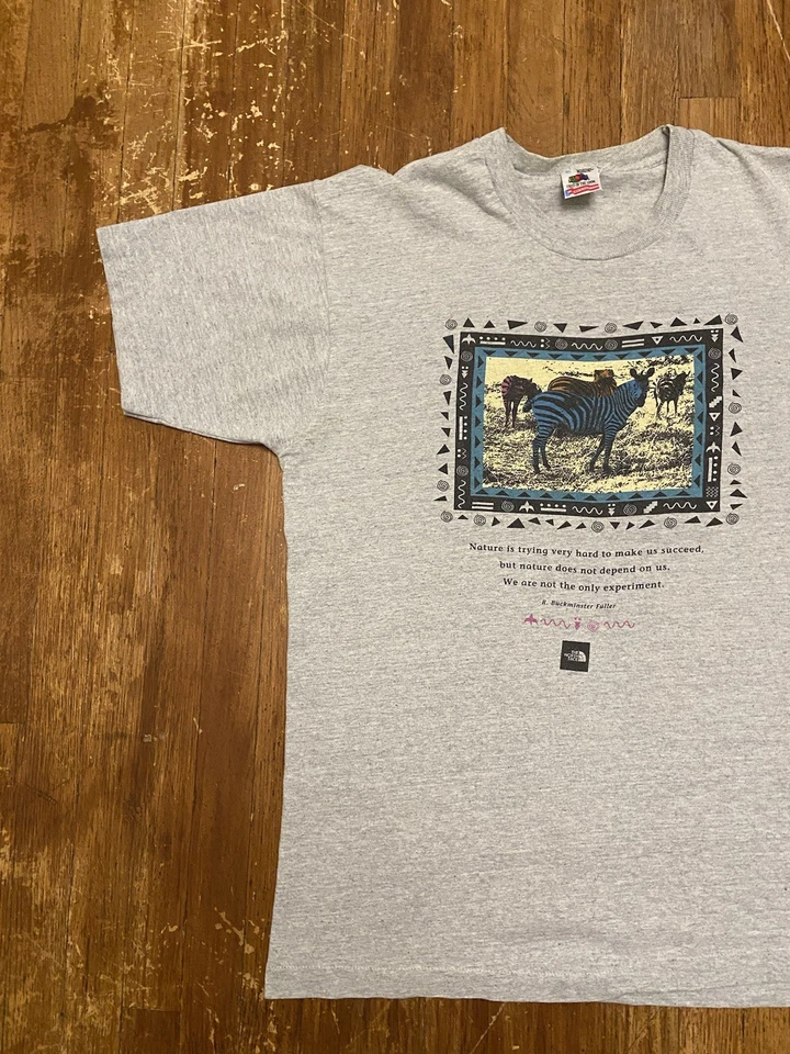 Camiseta vintage años 90 The North Face puntada única logotipo central naturaleza exterior XL Foto 3 de 4