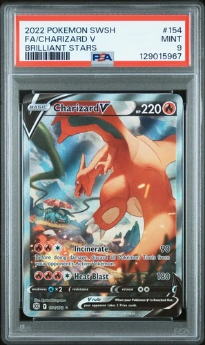 PSA 9 Charizard V 154/172 Alternate Art Brilliant Stars Ultra Rare Pokemon Card
