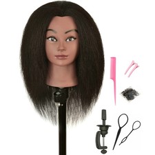 Mannequin Head 22 Inch Real Human Hair for Braiding Styling Practice