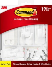 Command 17231-ES Variety Pack - 10 Pairs Picture Hanging Strips, 6 Wire Hooks