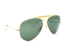 B L Ray-Ban U.S.A. L2112 Vintage OUTDOORSMAN II Gold Sunglasses Green Lens 62-14