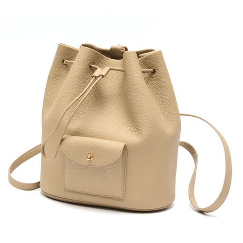 Loro Piana Extra Drawstring Backpack L27 Leather Beige Used TOMI-0