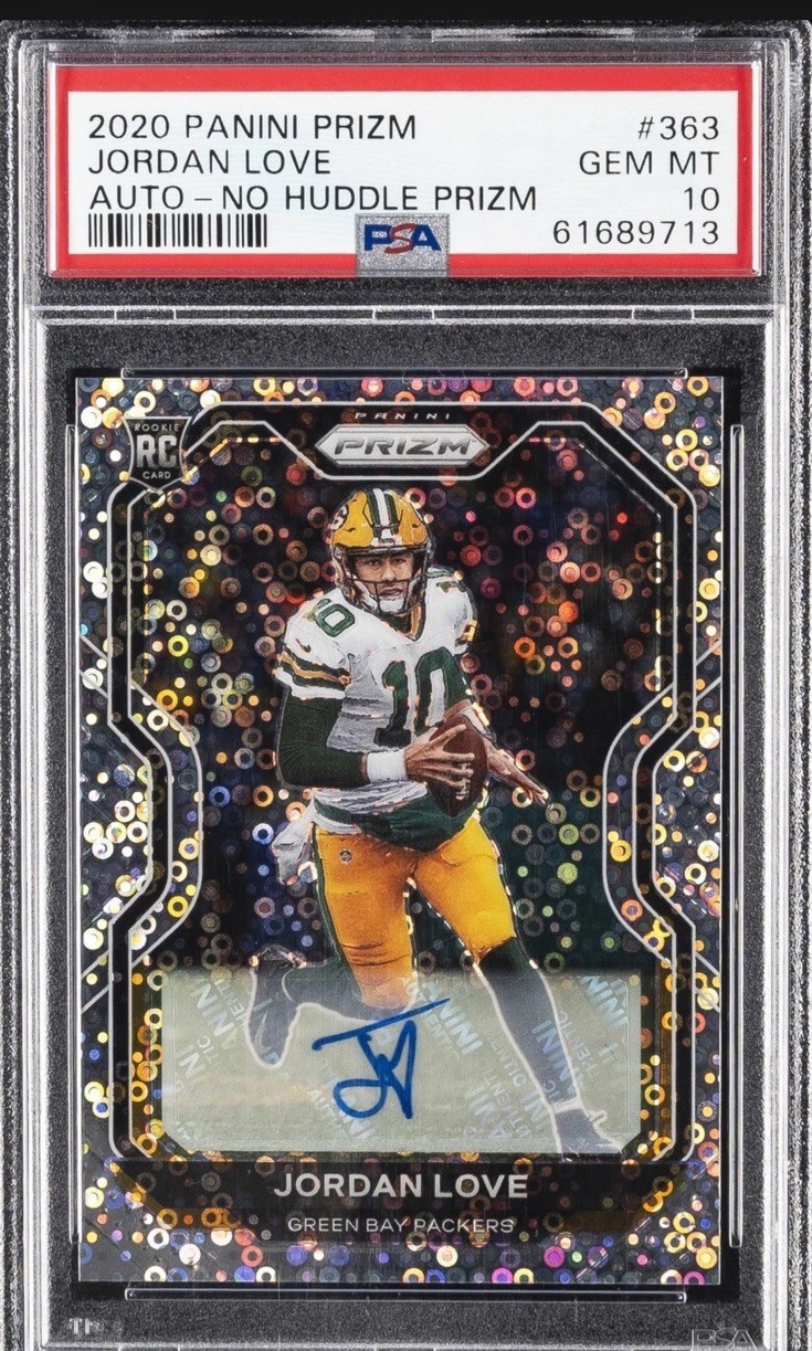 2020 PRIZM Auto-No Huddle Jordan Love #363 Rookie RC PSA 10