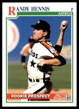 1991 Score Randy Hennis Rookie Houston Astros #752