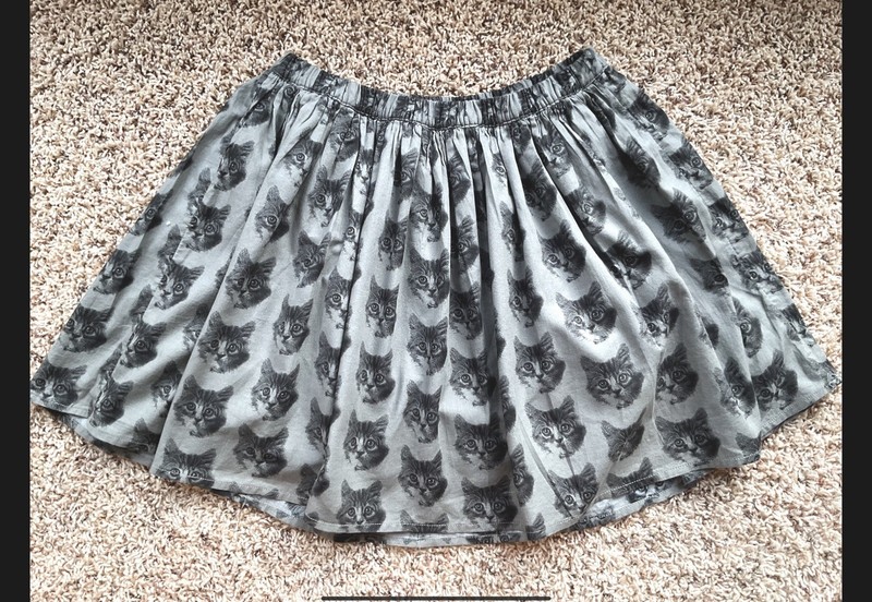 Gap Girls Cat Theme Gray Skirt Xl (12) NWOT 