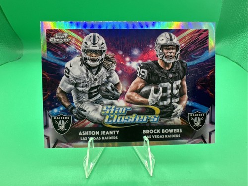 2025 Topps Cosmic Chrome Star Clusters Ashton Jeanty Brock Bowers Silver Raiders