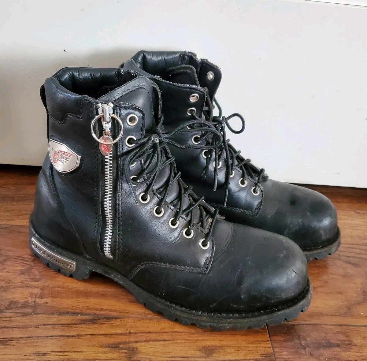 Zip Boots Black Red Wing Shoes for Men | eBay