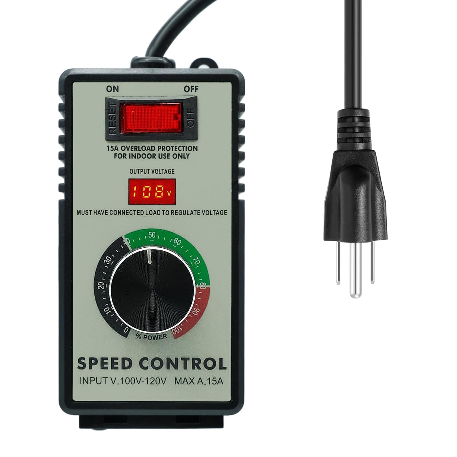 Motor Speed Controller 120V AC 15A Max 4000W Variable Speed Controller Electr...