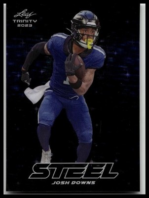 2023 Leaf Trinity (Mega Box) #S-52 Josh Downs Steel Lazer Blue #/99